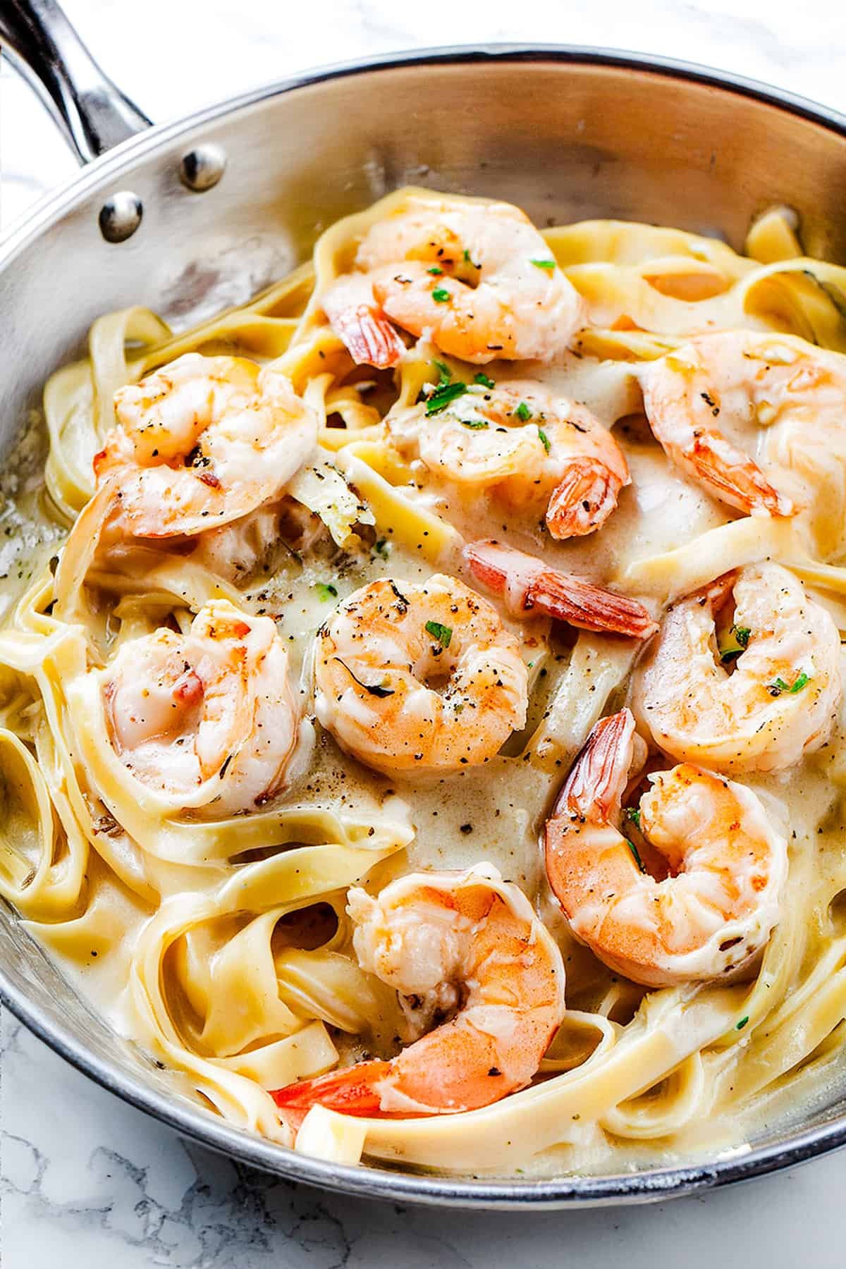 Fettuccine Alfredo with Shrimp